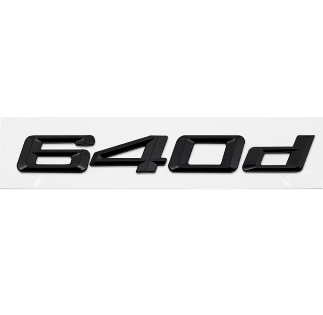 Badges logos de coffre lettrage noir pour BMW Série 6 (E63, E64, F06, F12, F13, G32), vue 2