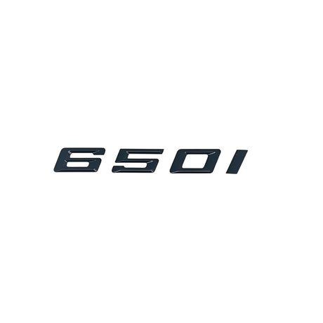 Badges logos de coffre lettrage noir pour BMW Série 6 (E63, E64, F06, F12, F13, G32), 650i