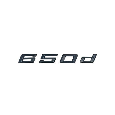 Badges logos de coffre lettrage noir pour BMW Série 6 (E63, E64, F06, F12, F13, G32), 650d