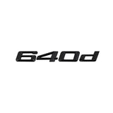 Badges logos de coffre lettrage noir pour BMW Série 6 (E63, E64, F06, F12, F13, G32), 640d