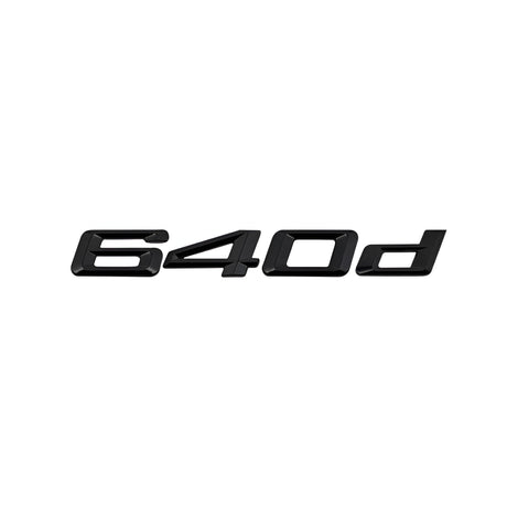 Badges logos de coffre lettrage noir pour BMW Série 6 (E63, E64, F06, F12, F13, G32), 640d