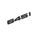 Badges logos de coffre lettrage noir pour BMW Série 6 (E63, E64, F06, F12, F13, G32), 645i
