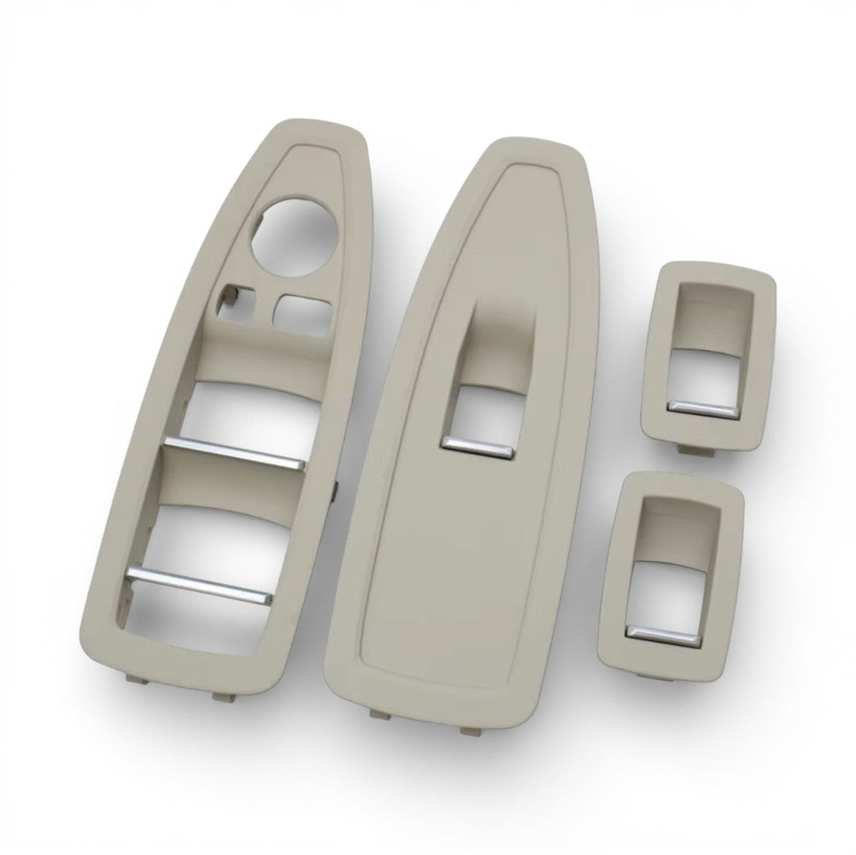 Cache Commutateur de Lève-Vitres pour BMW Série 1 F20 (2012 à 2019), coloris chrome, pack complet (x4)
