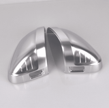 Coques de rétroviseurs argent mat chromé pour Audi A4, S4, RS4 B9 (2015 à 2024), avec détecteur d'angle mort