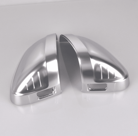 Coques de rétroviseurs argent mat chromé pour Audi A4, S4, RS4 B9 (2015 à 2024), avec détecteur d'angle mort