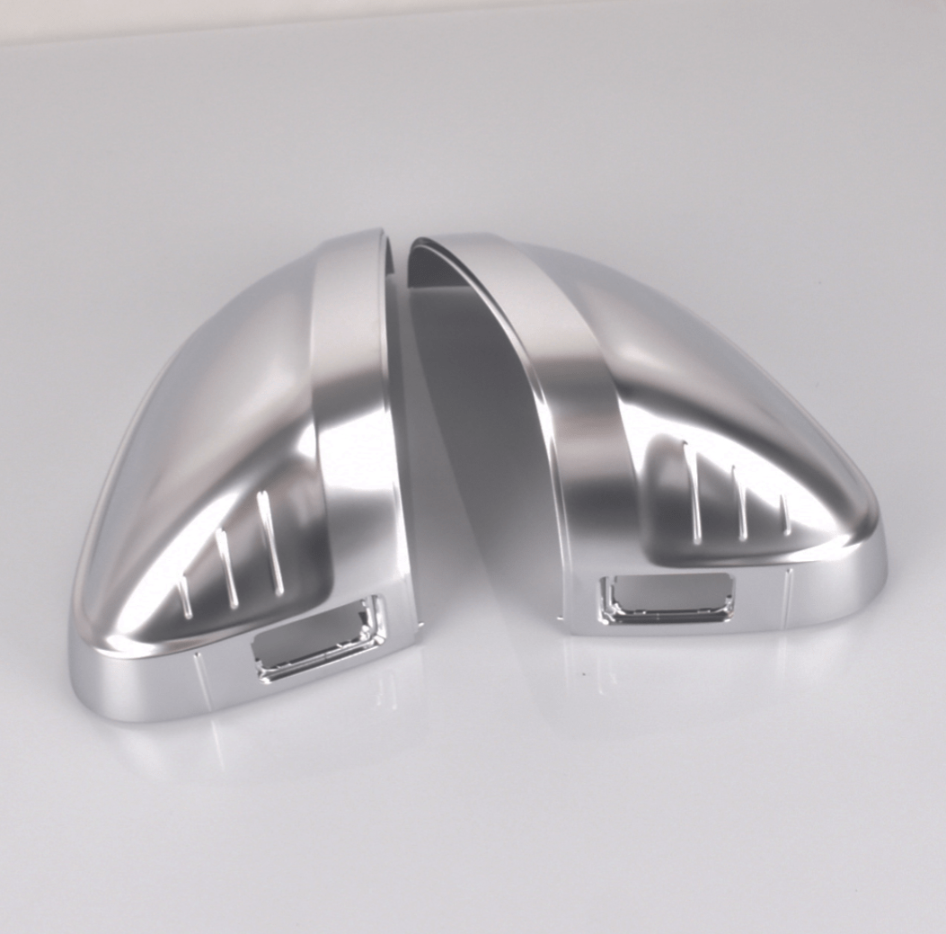 Coques de rétroviseurs look alu brossé pour Audi A5, S5, RS5 B9 (2016 à 2024), avec détecteur d'angle mort