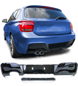 Diffuseur de pare-choc arrière type M Performance pour BMW Série 1 F20 (2011 à 2018), avant restylage (2011 à 2015), vue 1