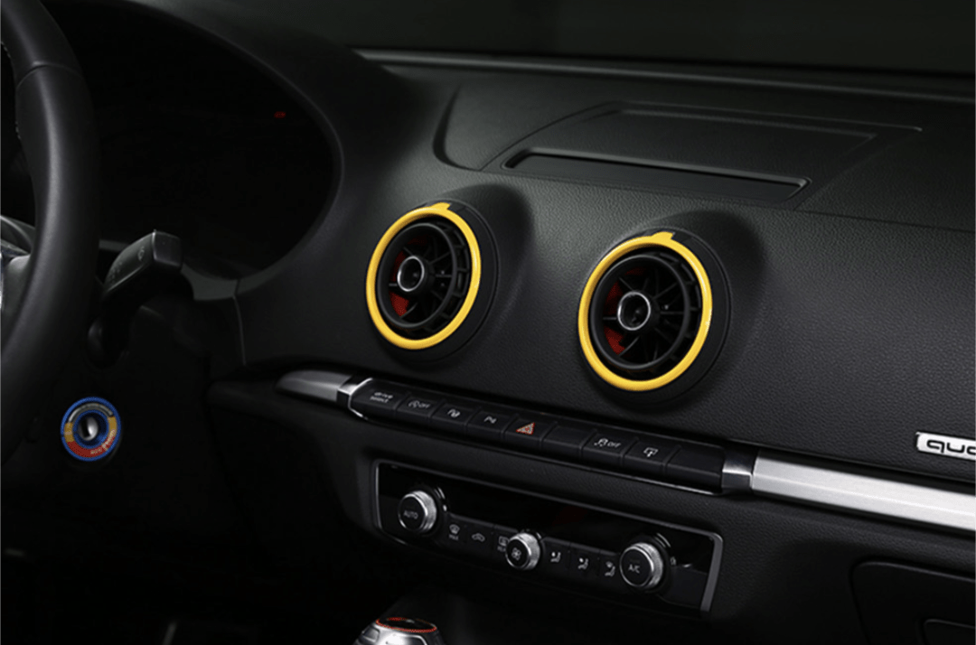 Entourages de grilles de ventilation colorés pour Audi A3, S3 8V (2013 à 2020), phase 1 (2013 à 2016), vue 3