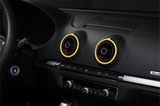 Entourages de grilles de ventilation colorés pour Audi A3, S3 8V (2013 à 2020), phase 1 (2013 à 2016), vue 3