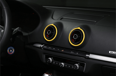 Entourages de grilles de ventilation colorés pour Audi A3, S3 8V (2013 à 2020), phase 1 (2013 à 2016), vue 3