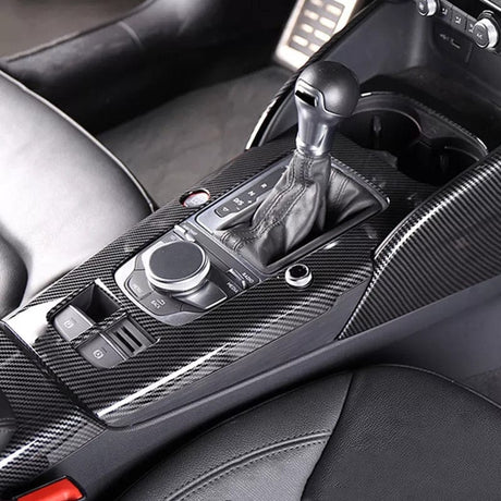 Garniture de console centrale look carbone pour Audi A3, S3 8V (2012 à 2020), vue 2
