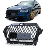 Grille de calandre nid d'abeille look RS3 pour Audi A3 8V (2012 à 2020), vue 6