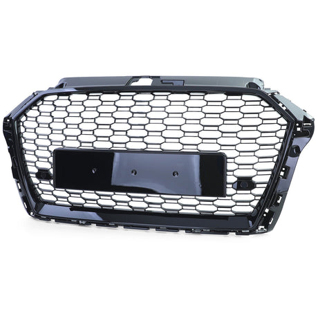 Grille de calandre nid d'abeille look RS3 pour Audi A3 8V (2012 à 2020), phase 2 (août 2016 à 2020), vue 7