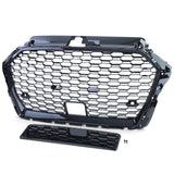 Grille de calandre nid d'abeille look RS3 pour Audi A3 8V (2012 à 2020), phase 2 (août 2016 à 2020), vue 8