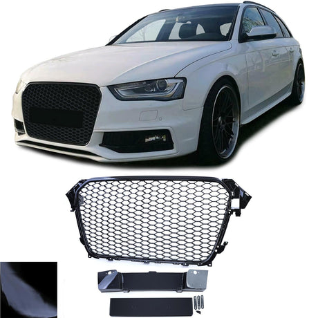 Grille de calandre nid d'abeille look RS4 pour Audi A4 B8 (2007 à 2015)