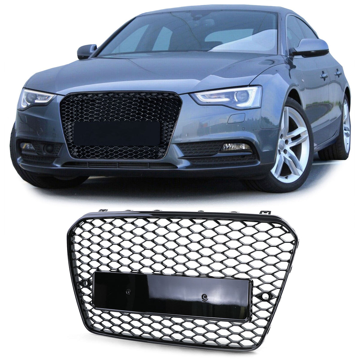 Grille de calandre nid d'abeille look RS5 pour Audi A5 B8 (2007 à 2017), vue 16