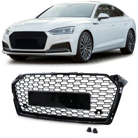 Grille de calandre nid d'abeille look RS5 pour Audi A5 B9 (2016 à 2024), vue 4
