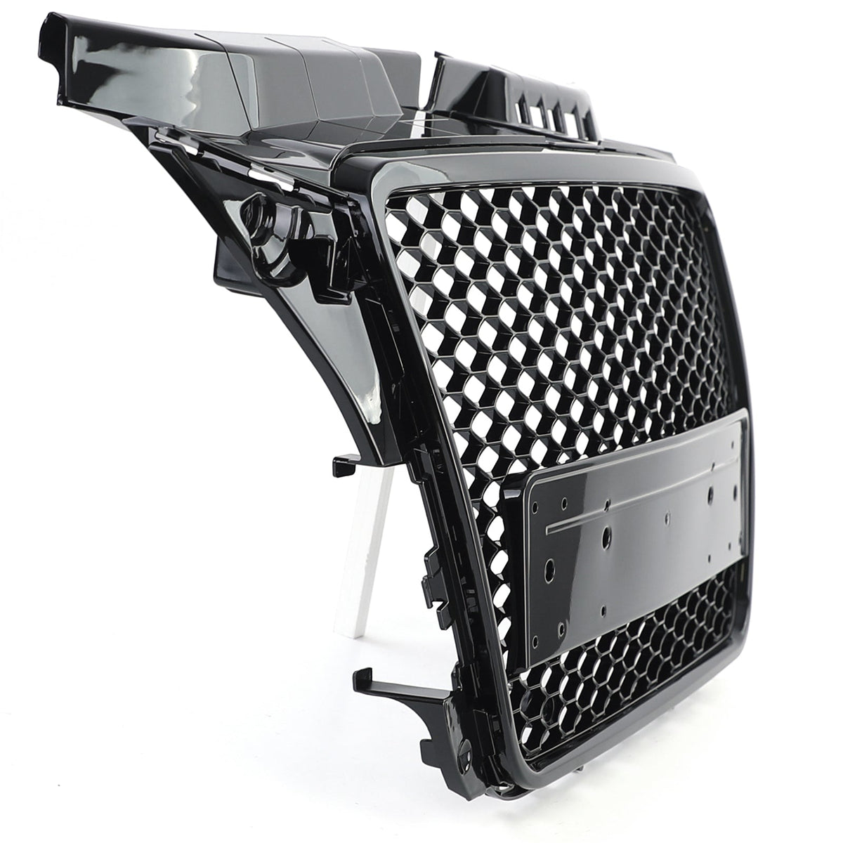 Grille de calandre nid d'abeille type RS3 pour Audi A3 8P (2005 à 2012), phase 2 - avril 2008 à 2012 (noir brillant), vue 4