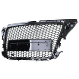 Grille de calandre noire nid d'abeille type RS3 pour Audi A3 8P (2005 à 2012), vue 3