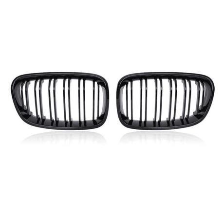 Grilles de calandre noir brillant pour BMW Série 1 F20 F21 look M Performance (2011 à 2019), vue 3