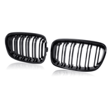 Grilles de calandre noir brillant pour BMW Série 1 F20 F21 look M Performance (2011 à 2019), F20 pré-restylage (2011 à 2015)