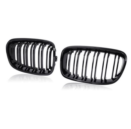 Grilles de calandre noir brillant pour BMW Série 1 F20 F21 look M Performance (2011 à 2019), F20 pré-restylage (2011 à 2015)