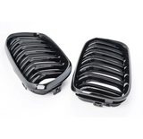 Grilles de calandre noir brillant pour BMW Série 1 F20 F21 look M Performance (2011 à 2019), vue 8
