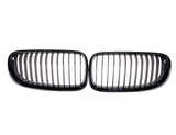 Grilles de calandre noir brillant pour BMW Série 3 E92 E93 look M Performance (2006 à 2014), simple lame, vue 4