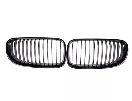 Grilles de calandre noir brillant pour BMW Série 3 E92 E93 look M Performance (2006 à 2014), simple lame, vue 4