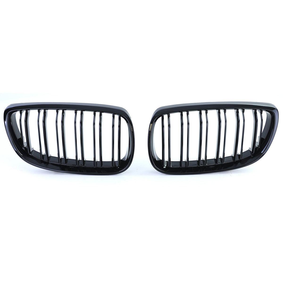 Grilles de calandre noir brillant pour BMW Série 3 E92 E93 look M Performance (2006 à 2014), double lame