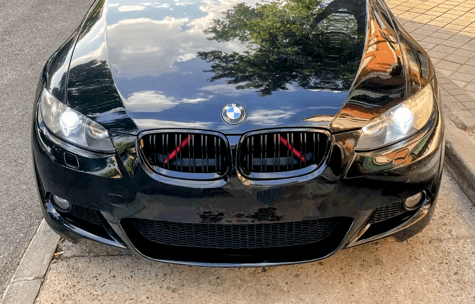 Grilles de calandre noir brillant pour BMW Série 3 E92 E93 look M Performance (2006 à 2014), vue 18