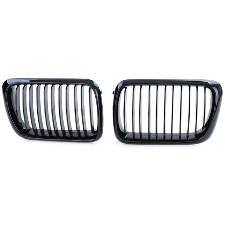 Grilles de calandre noir brillant pour BMW Série 3 et M3 E36 (1992 à 1999), phase 2 - 1997 à 1999
