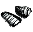 Grilles de calandre noir brillant pour BMW Série 5 M5 F10 F11 Berline et Touring (2010 à 2017), finition noir brillant