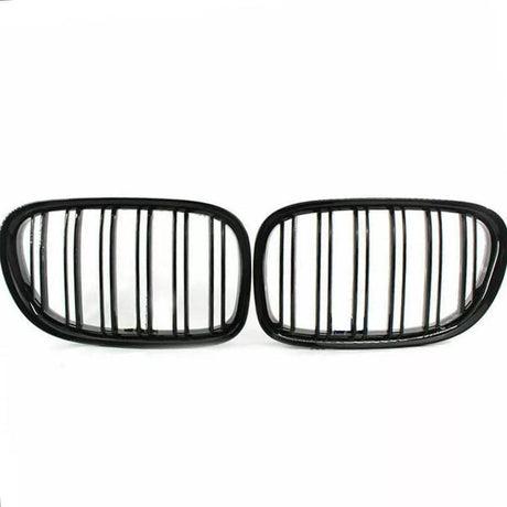 Grilles de calandre noir brillant pour BMW Série 7 F01 F02 F03 F04 (2009 à 2015), double lame