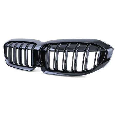 Grilles de calandre noir brillant type M3 Competition pour BMW Série 3 G20 (2018 à 2025), double lame