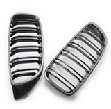Grilles de calandre noir brillant type M4 pour BMW Série 4 F32 (2013 à 2020), look carbone