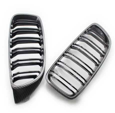 Grilles de calandre noir brillant type M4 pour BMW Série 4 F32 (2013 à 2020), look carbone