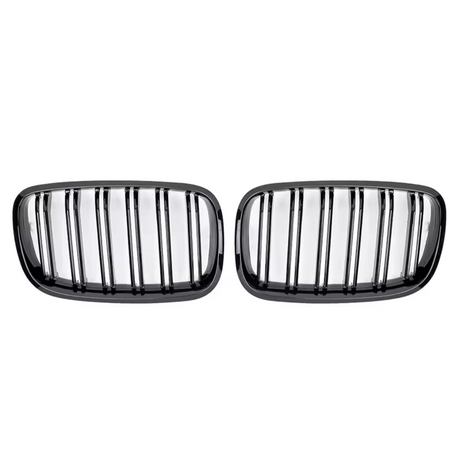 Grilles de calandre noir brillant type X5M pour BMW X5 E70 (2007 à 2013), double lame