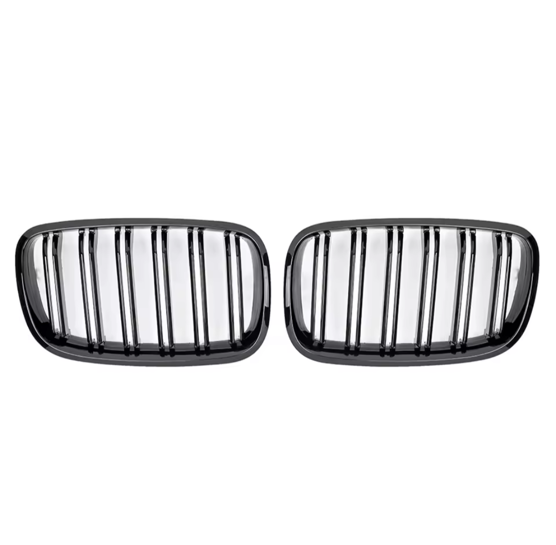Grilles de calandre noir brillant type X6M pour BMW X6 E71 (2007 à 2013), double lame