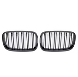 Grilles de calandre noir brillant type X6M pour BMW X6 E71 (2007 à 2013), double lame