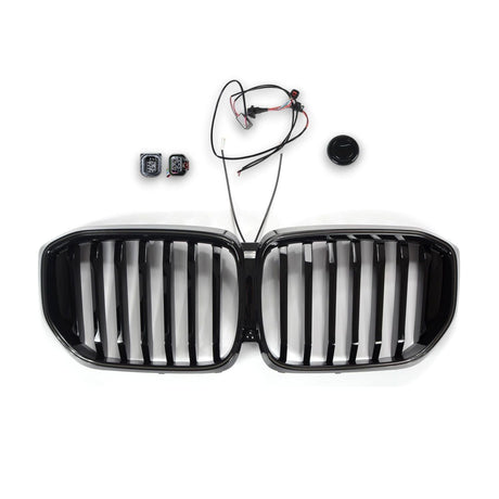 Grilles de calandre noir LED pour BMW X5 G05 (2018 à 2025), simple lame, après restylage (2023 à 2026)