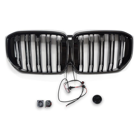 Grilles de calandre noir LED pour BMW X5 G05 (2018 à 2025), double lame, après restylage (2023 à 2026)