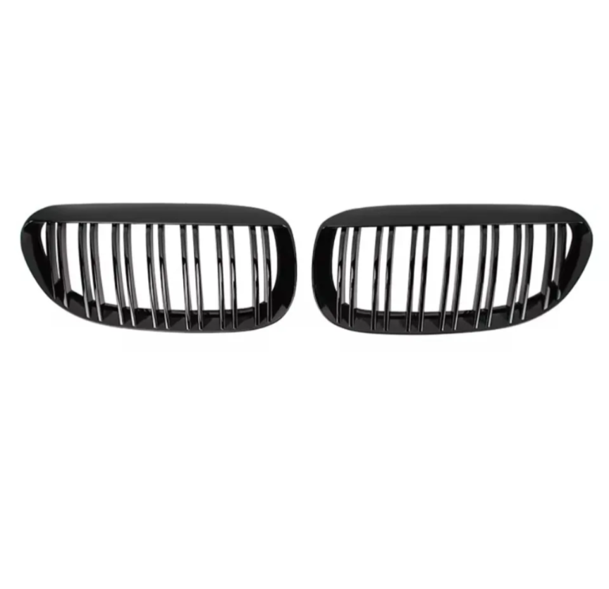 Grilles de calandre noires brillantes pour BMW Série 6 et M6 E63 E64 (2003 à 2010), vue 4