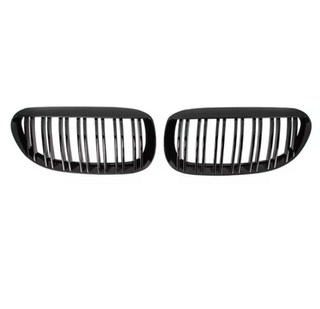 Grilles de calandre noires brillantes pour BMW Série 6 et M6 E63 E64 (2003 à 2010), vue 4