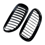 Grilles de calandre noires brillantes pour BMW Série 6 et M6 E63 E64 (2003 à 2010), simple lame