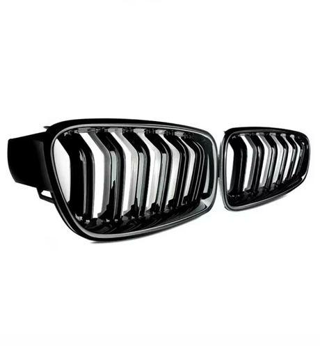 Grilles de calandre noires type M3 Competition pour BMW Série 3 F30 (2011 à 2019), vue 3