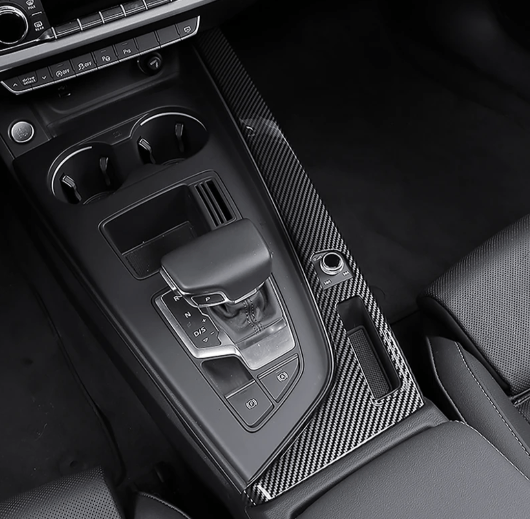 Insert de console centrale carbone pour Audi A5, S5 B9 (2017 à 2024), côté bouton de volume uniquement