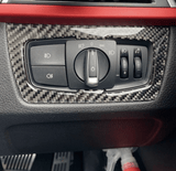 Inserts intérieur carbone tableau de bord pour BMW Série 3 F30 M3 F80 (2012 à 2018), insert commande de phares