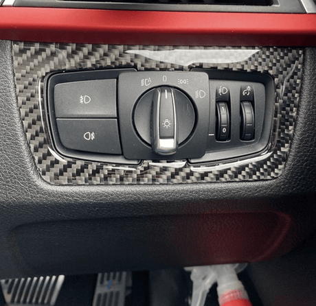 Inserts intérieur carbone tableau de bord pour BMW Série 4 F32, M4 F82 (2012 à 2018), entourage de commande de phares
