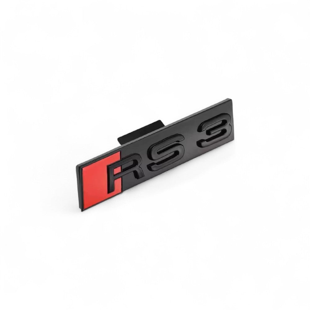 Logo de calandre badge Audi RS3 noir brillant, vue 3
